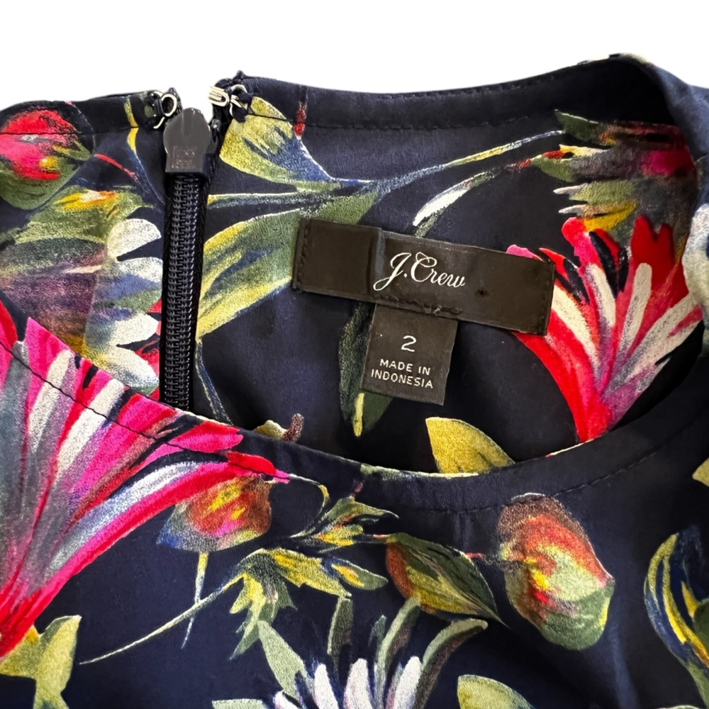 J.Crew Flouncy Hem Dress in Painted Floral - Size 2 - Picture 5 of 13